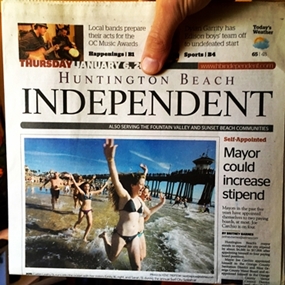 Headshine featured on front page of LA Times / Huntington Beach Independent newspaper